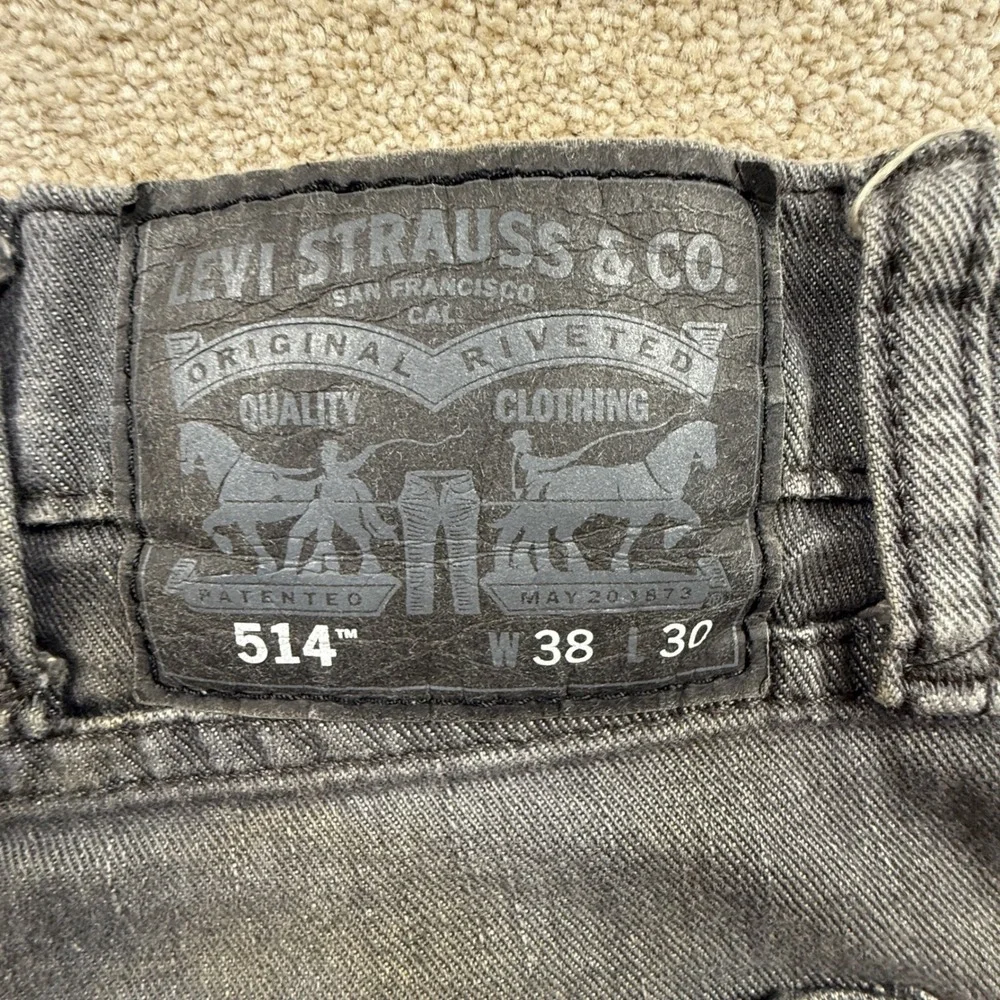 Levi's 514 Mens 36x27.5 (tag 38x30) Gray‎ Straight Fit Jeans